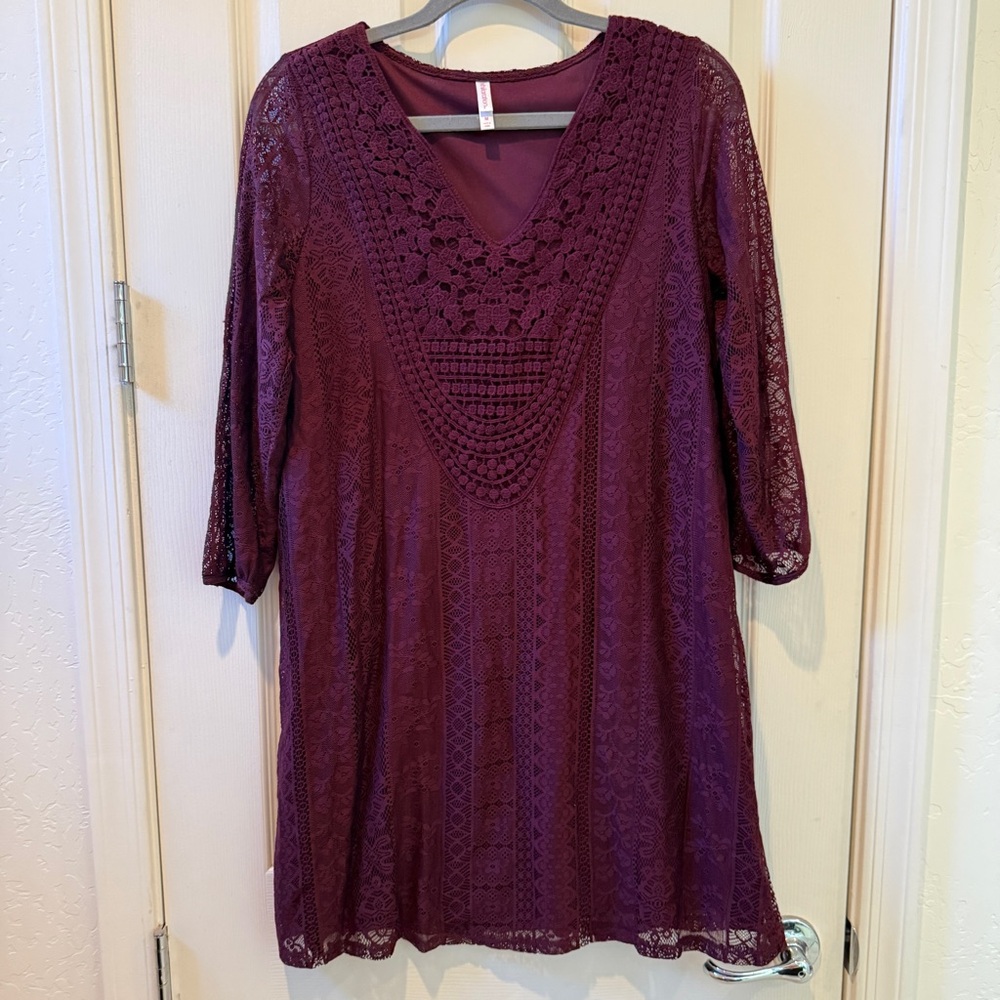 Xhilaration | Women’s Lace Dress | Plum | Size Large